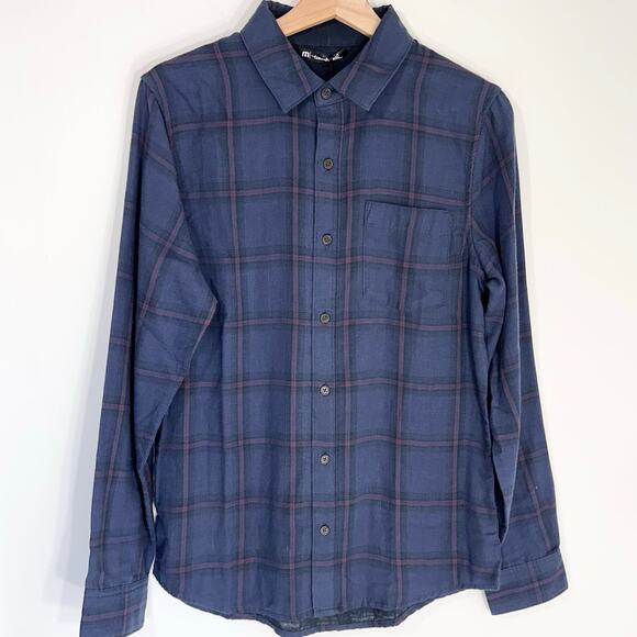 NWT Travis Mathew Third Person Plaid Long Sleeve Button Down | Blue | SZ S - Picture 3 of 11